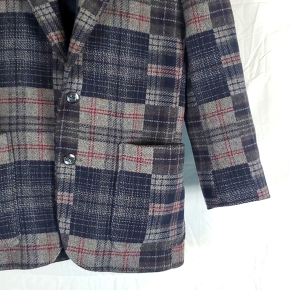 Vintage Lizwear by Liz Claiborne Petites‎ Wool Blend Plaid Blazer Jacket - Picture 4 of 16